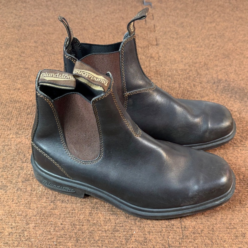 Blundstone 063 Dress Chelsea Boots Mens 9 Womens 11 Black Leather Square Toe AU8